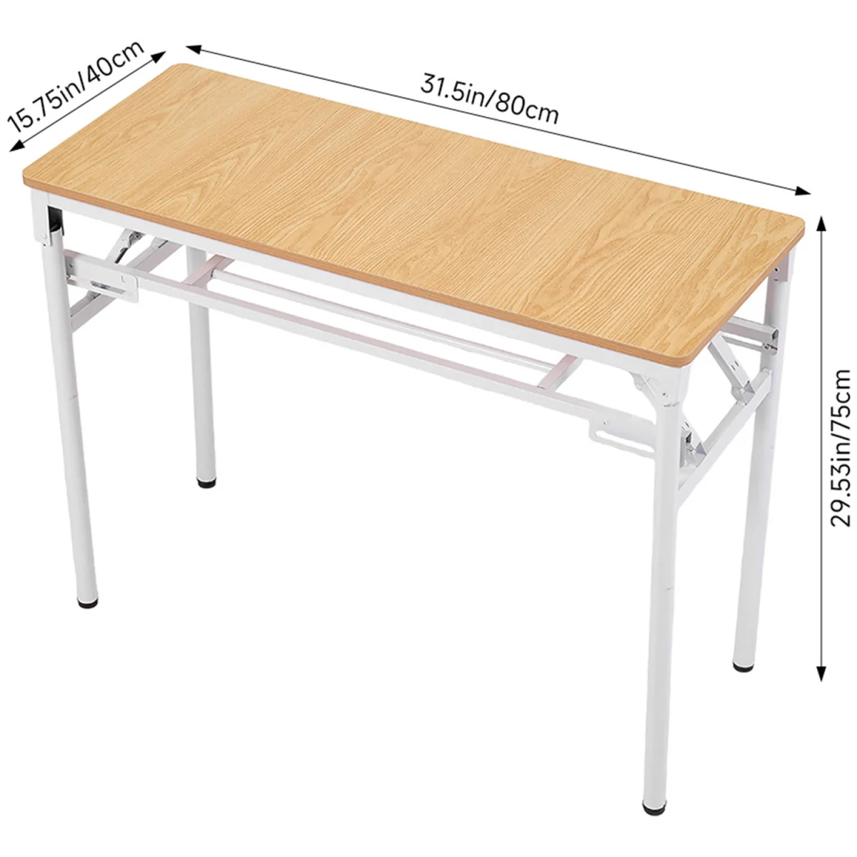Foldable Office Desk with Adjustable Feet - Wood – image 2