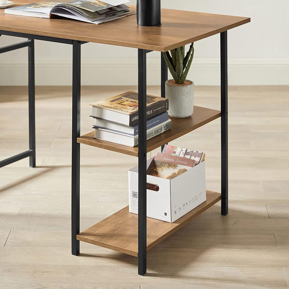 SoBuy Office Table Desk Computer Desk Standing Desk - Brown – image 4