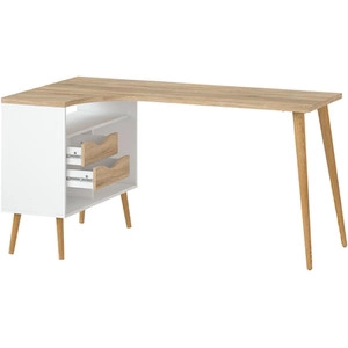 Toyen Desk With Two Drawer - Black/White – image 12