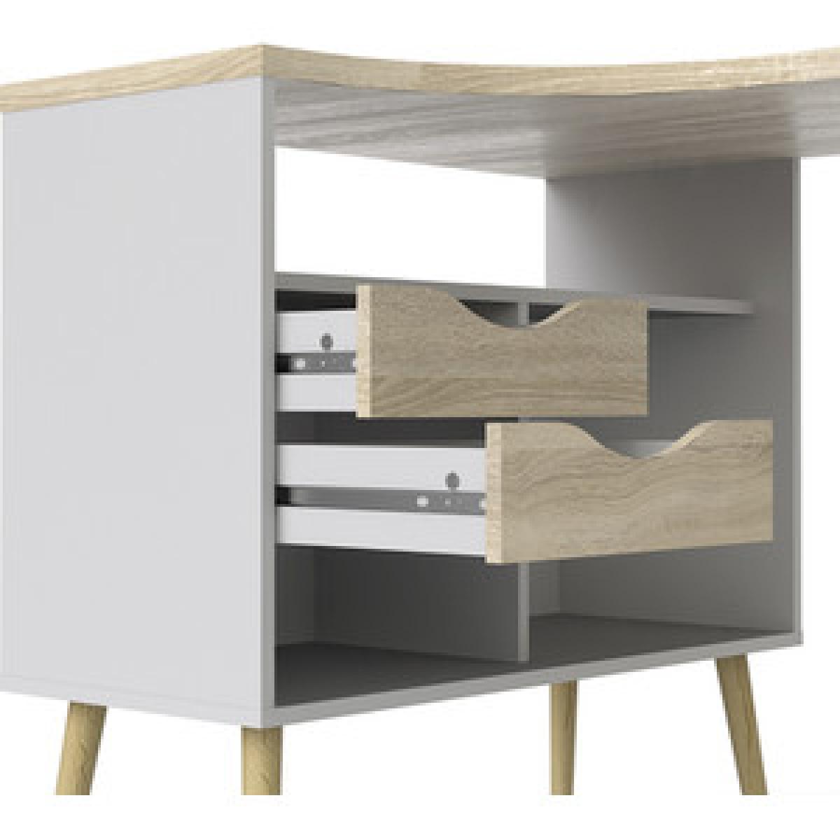 Toyen Desk With Two Drawer - Black/White – image 14