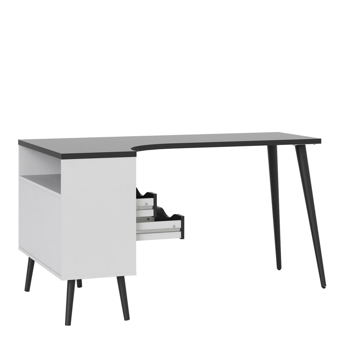 Toyen Desk With Two Drawer - Black/White – image 5