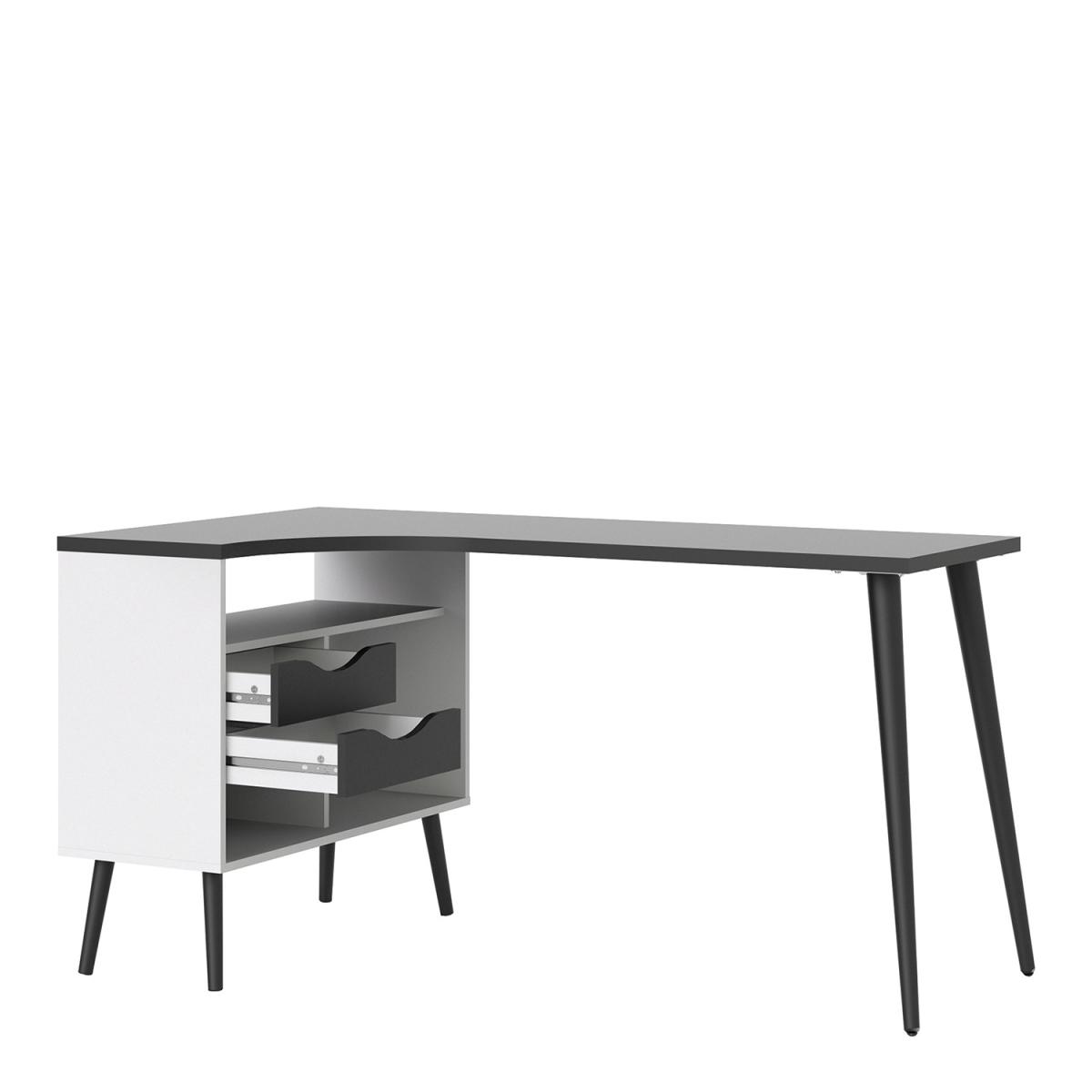 Toyen Desk With Two Drawer - Black/White – image 6