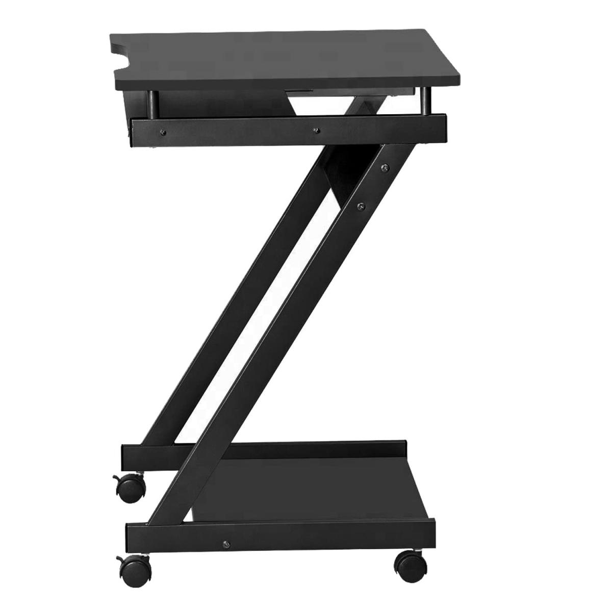 Mobile Computer Desk Z-Shaped With Sliding Keyboard  For Home Office - Black – image 4