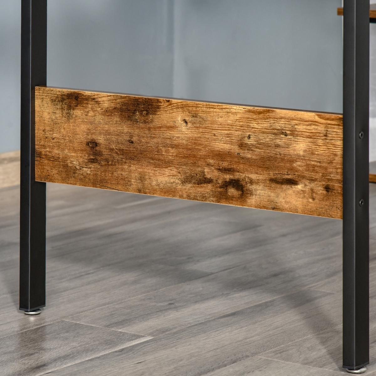 Compact Computer Desk with Shelf - Brown – image 3