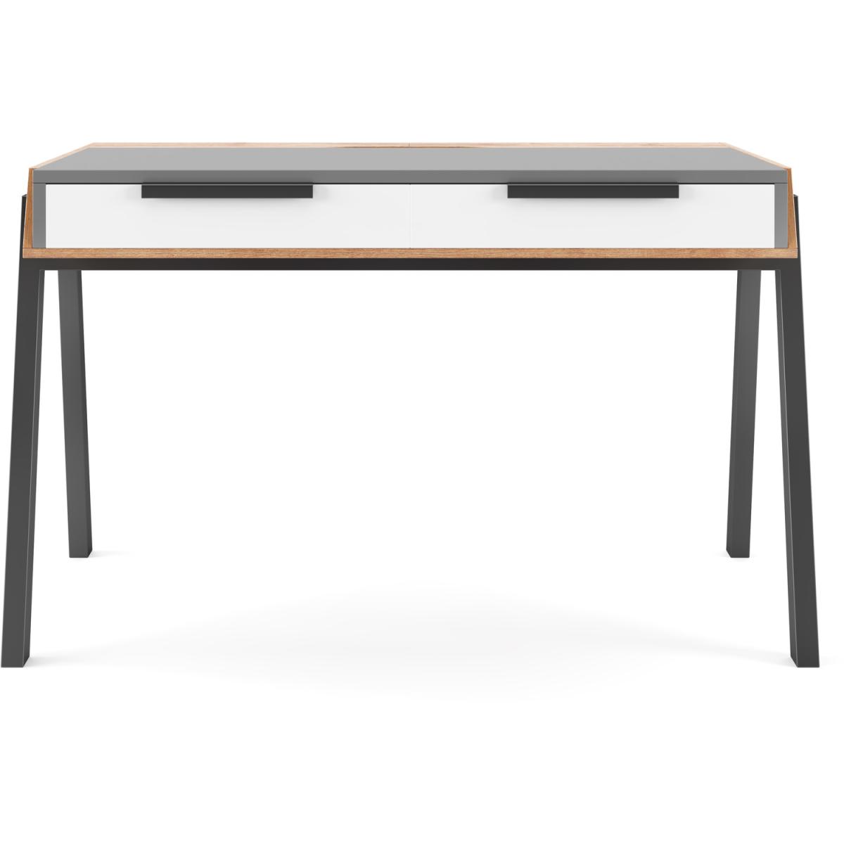 Alphason Geneva Desk - Grey/White/Walnut – image 3
