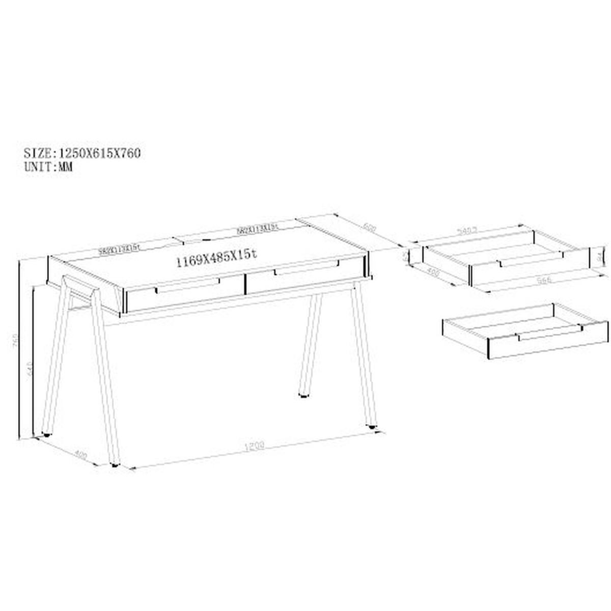 Alphason Geneva Desk - Grey/White/Walnut – image 6