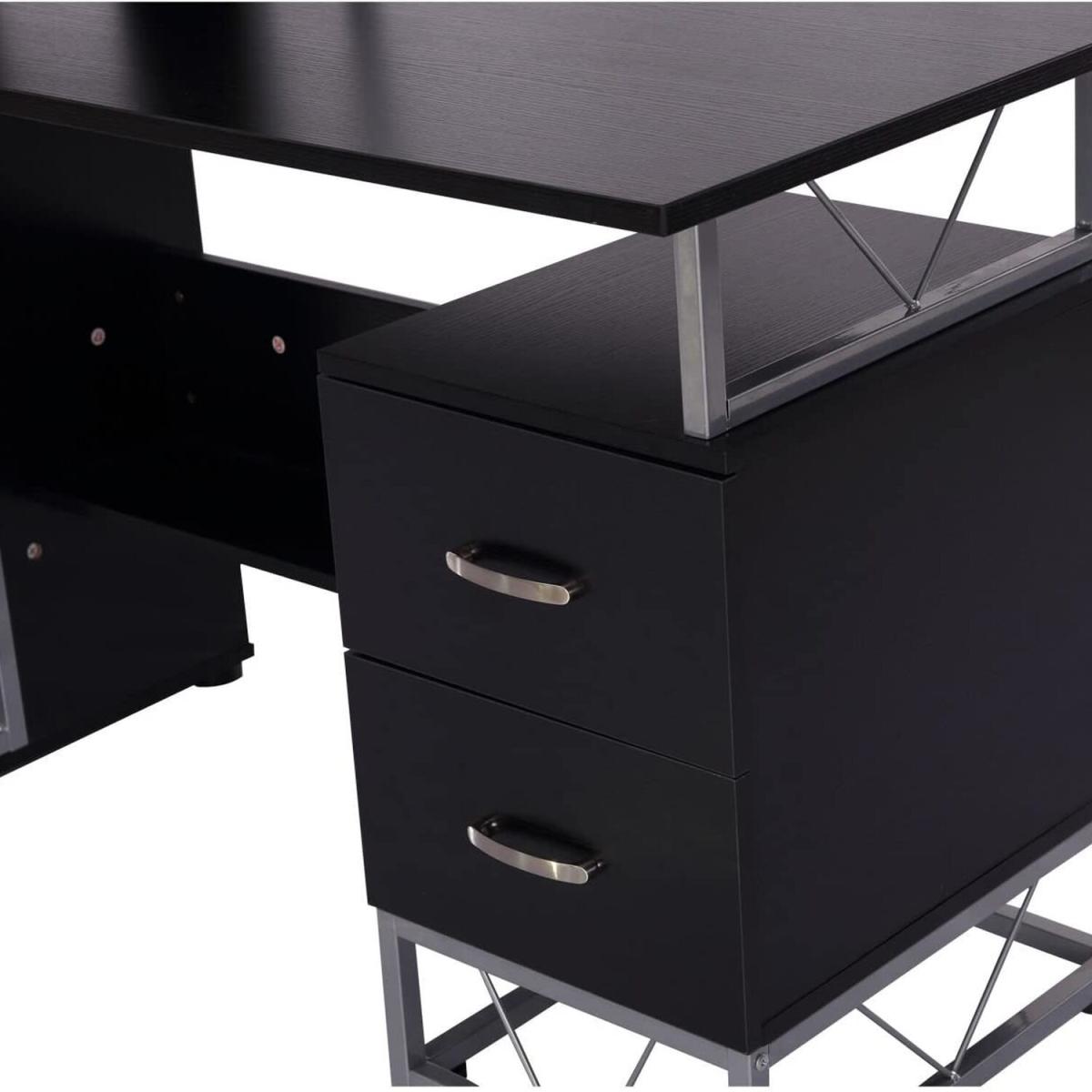 Computer Writing Desk PC Workstation - Oak & white – image 16