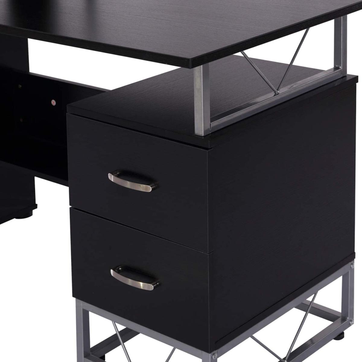 Computer Writing Desk PC Workstation - Oak & white – image 17