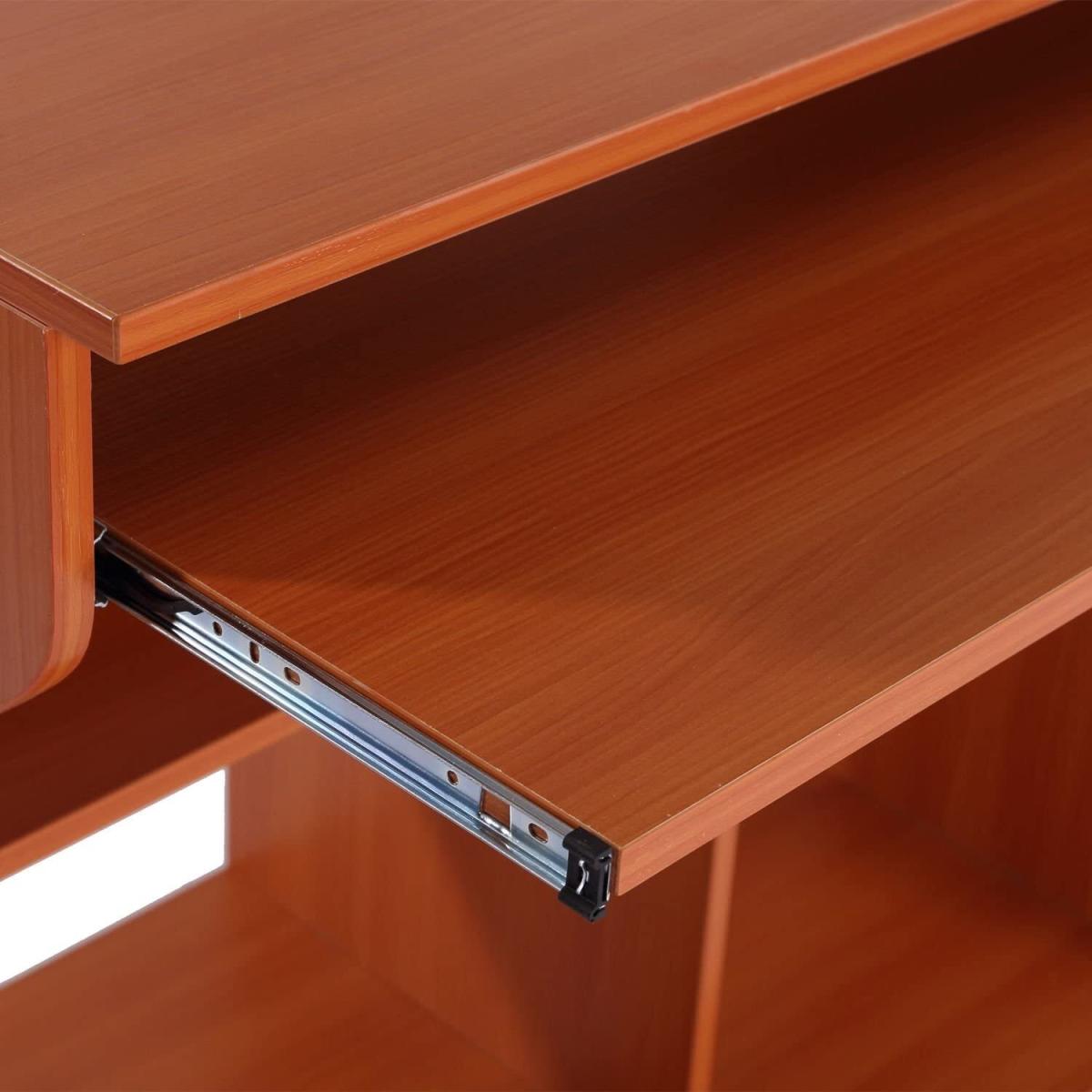 Computer Writing Desk PC Workstation - Oak & white – image 9