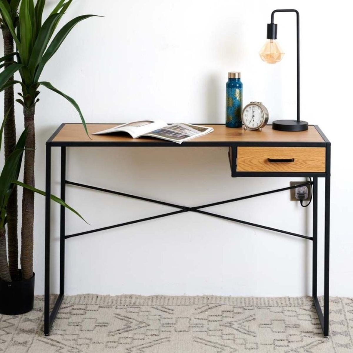 Industrial Light Computer Desk - Black, Brown – image 2