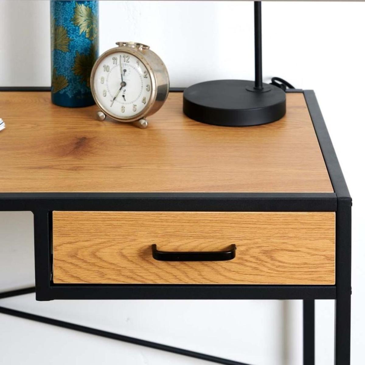 Industrial Light Computer Desk - Black, Brown – image 3