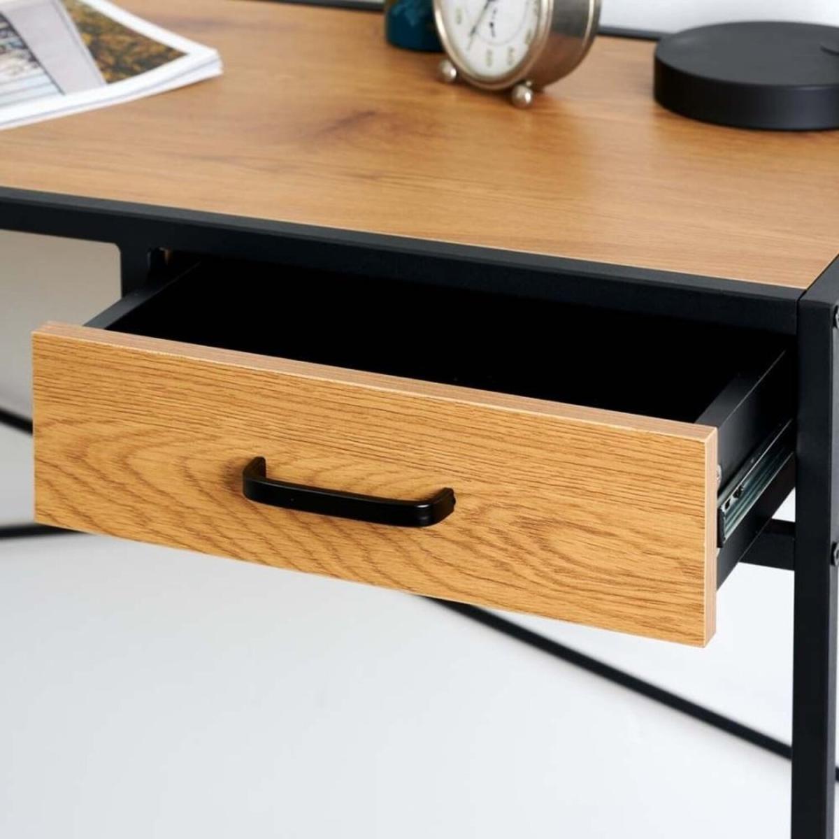 Industrial Light Computer Desk - Black, Brown – image 4