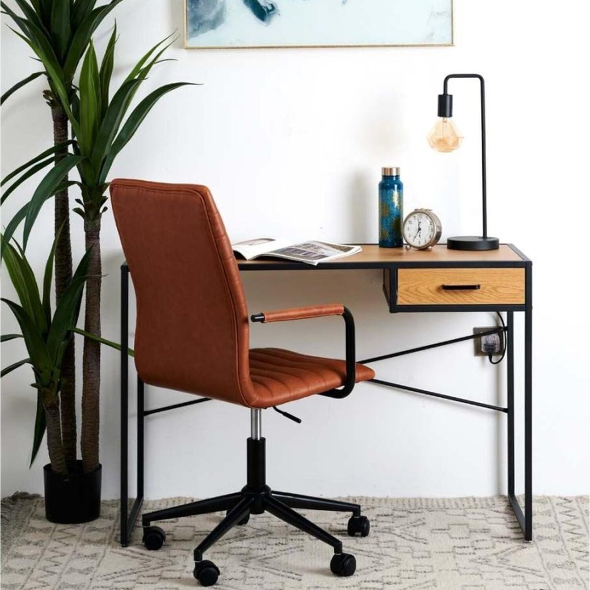 Industrial Light Computer Desk - Black, Brown – image 5