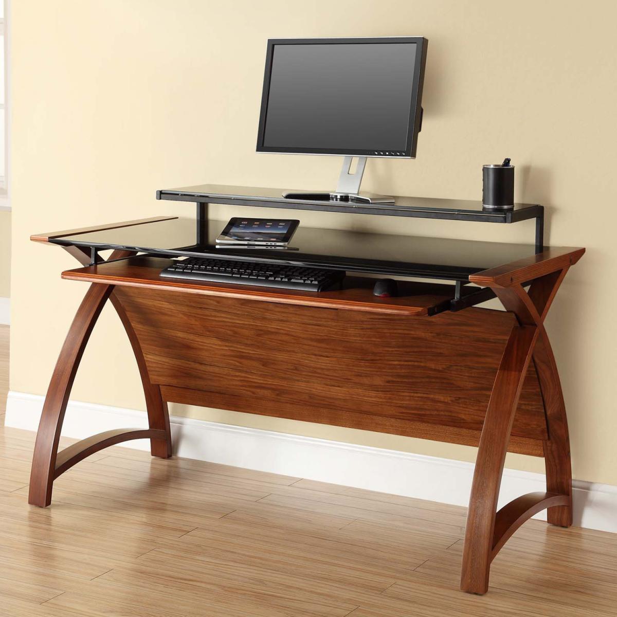 Curve Workstation Desk  - Walnut / 90cm – image 2