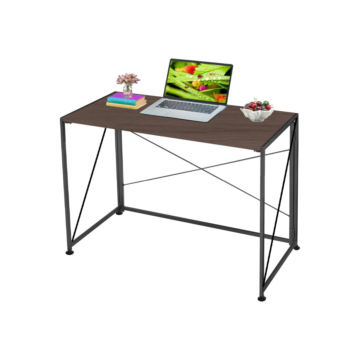 Abaseen Brown Folding Desk for Home Working - Brown