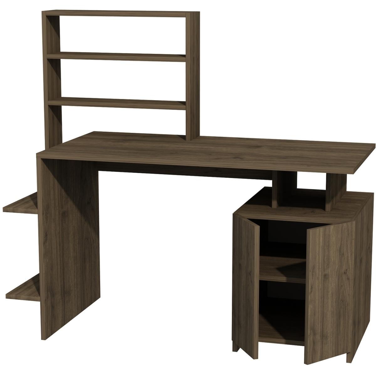 Lake Computer Desk with Cabinets and Shelves - White & Walnut – image 5