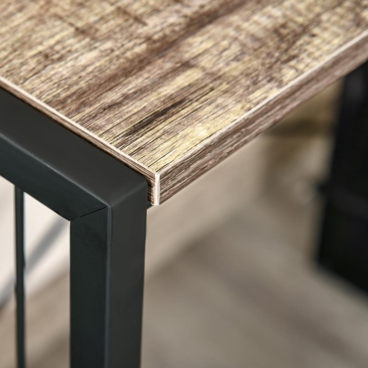 Folding Computer Desk - Rustic Brown, Black – image 3