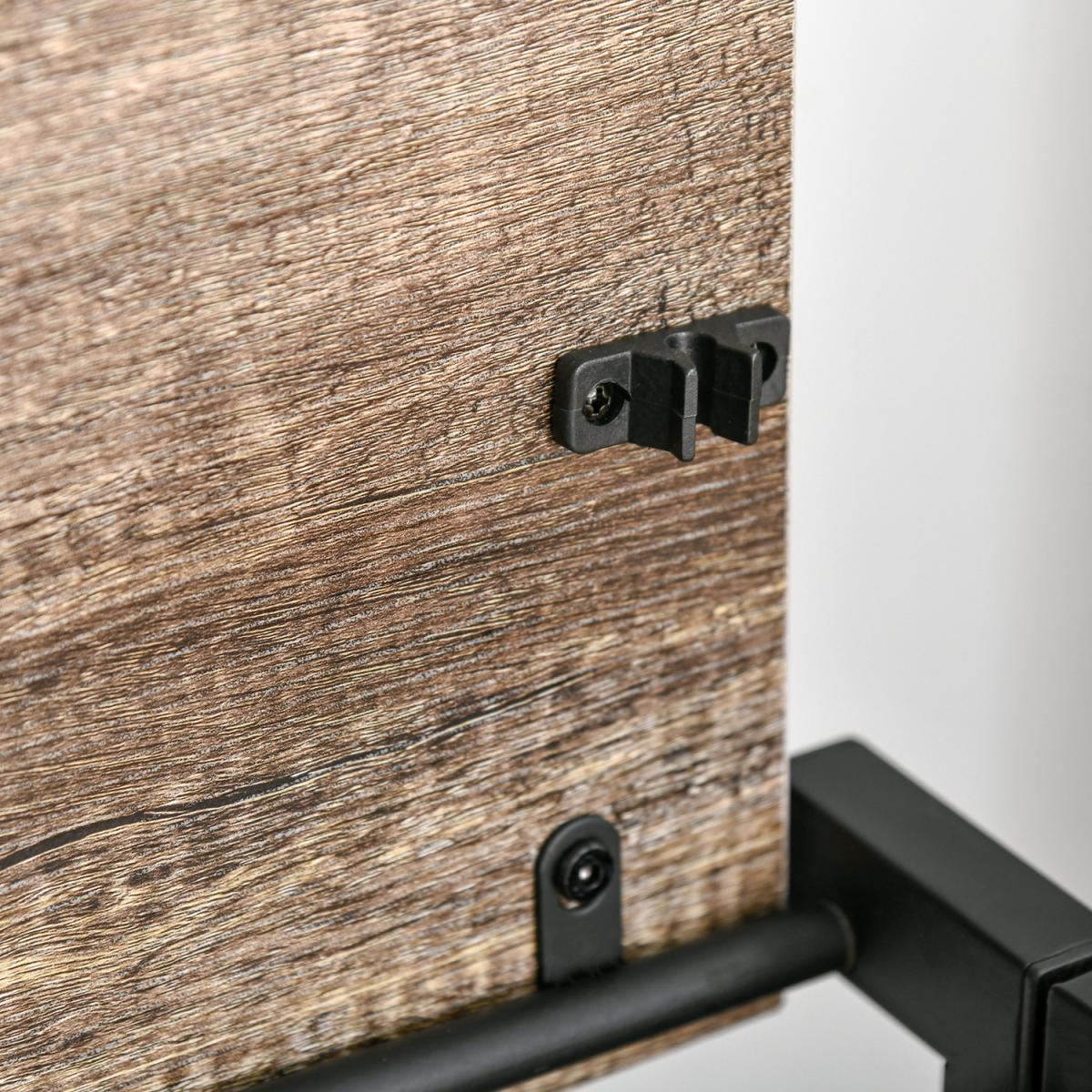 Folding Computer Desk - Rustic Brown, Black – image 4