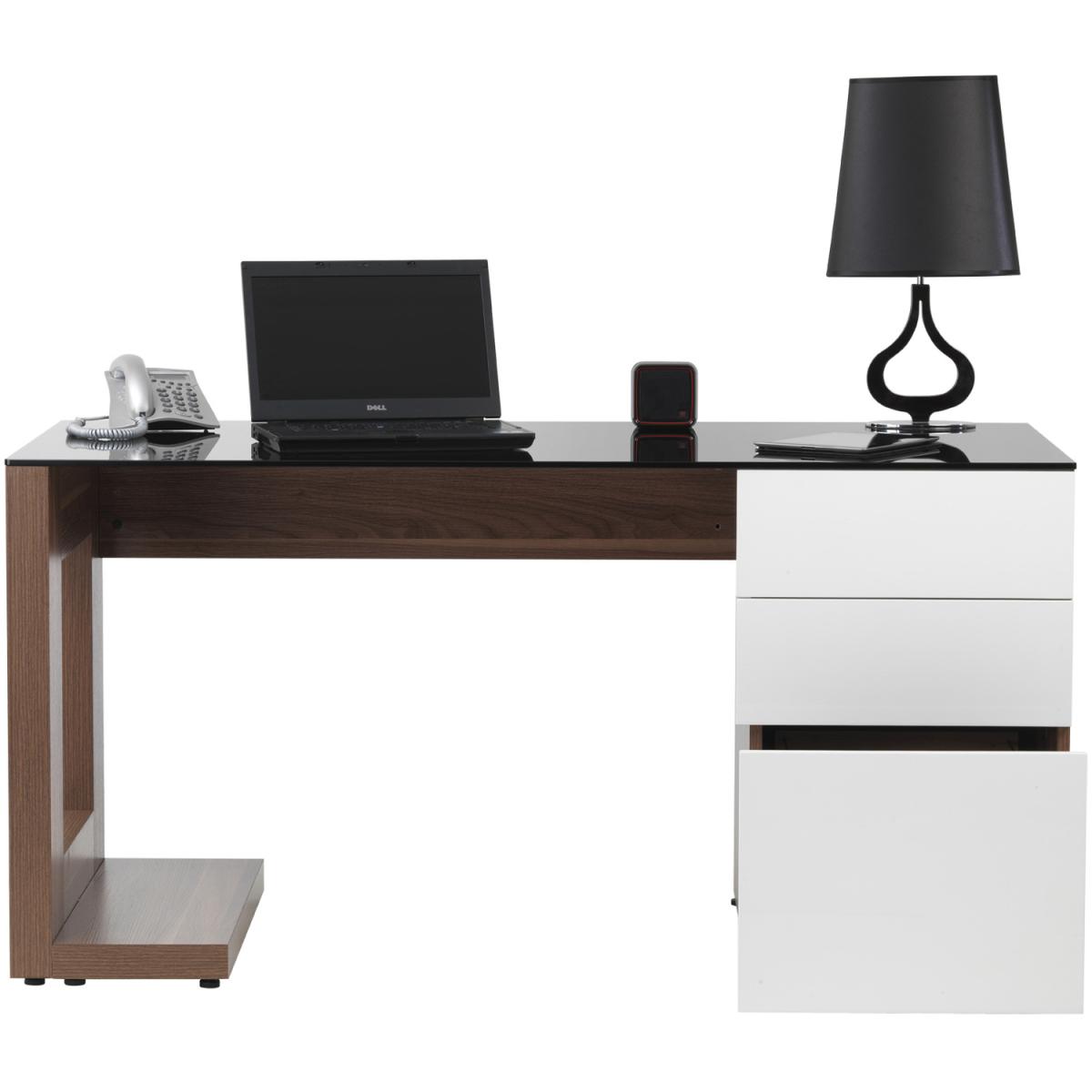 Alphason Sorbonne Executive Desk - Walnut/White – image 3