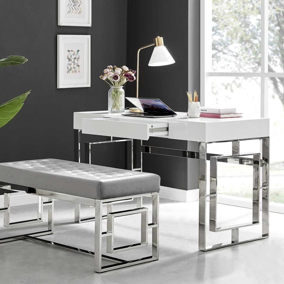 Cambridge White High Gloss Office Desk Dresser - White – image 2