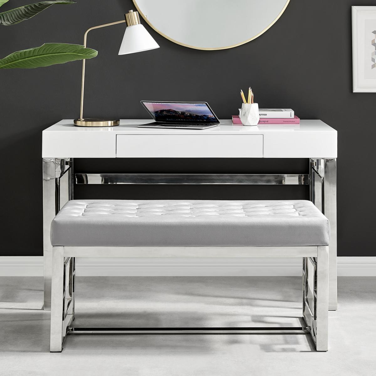 Cambridge White High Gloss Office Desk Dresser - White – image 3
