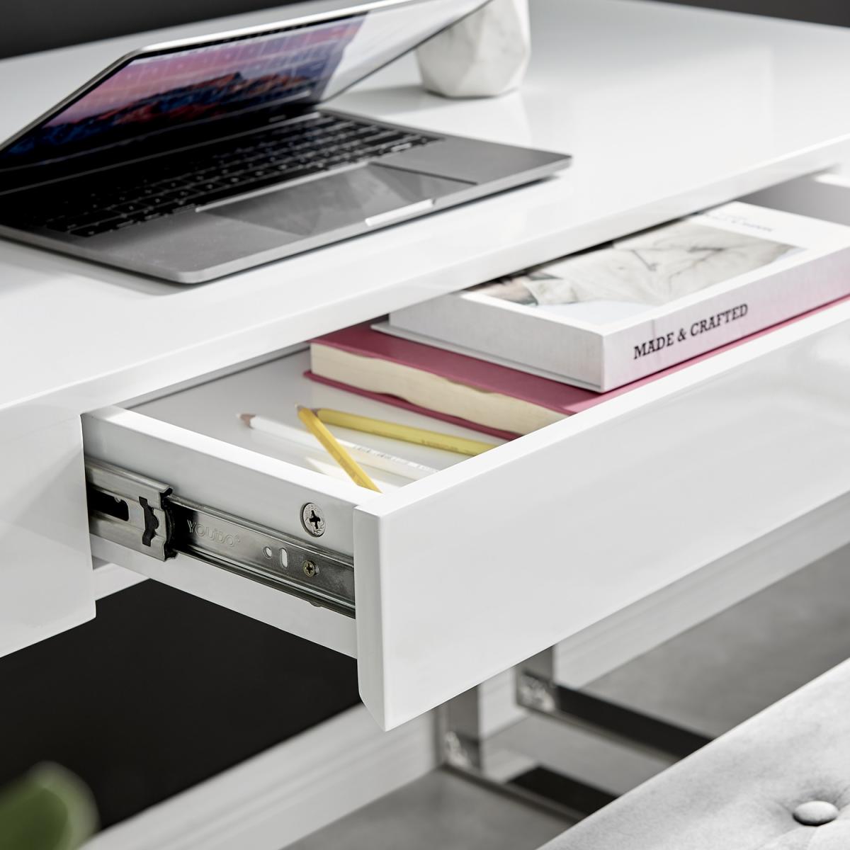 Cambridge White High Gloss Office Desk Dresser - White – image 5