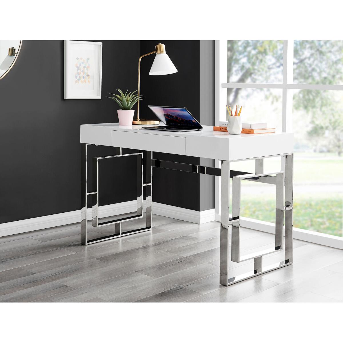 Cambridge White High Gloss Office Desk Dresser - White – image 7
