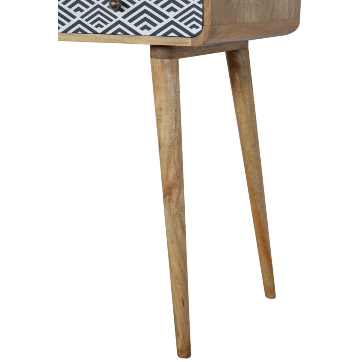 Modern Hand Crafted Monochrome Print Writing Desk - Brown – image 4