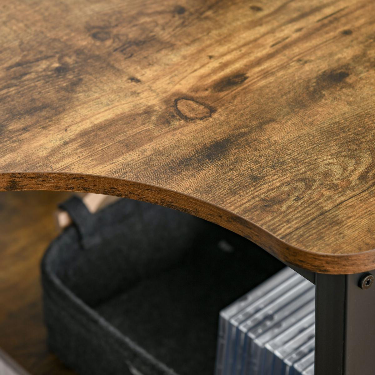 L-Shaped Corner Computer Desk with 2 Shelves - Rustic Brown – image 7