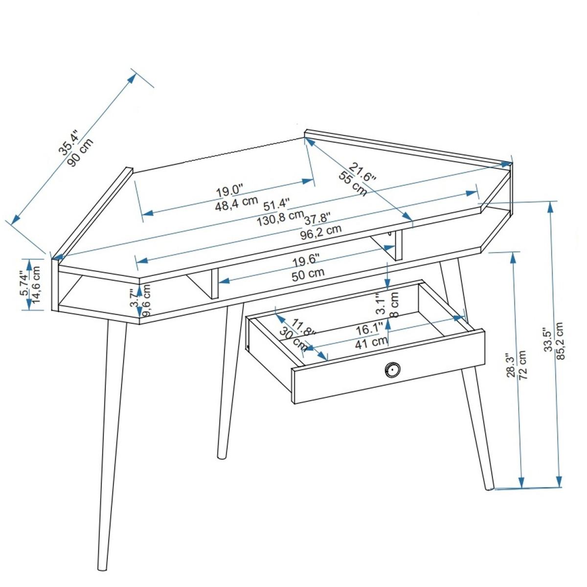 Homer Corner Computer Desk with Drawer and Shelves - Atlantic Pine – image 5