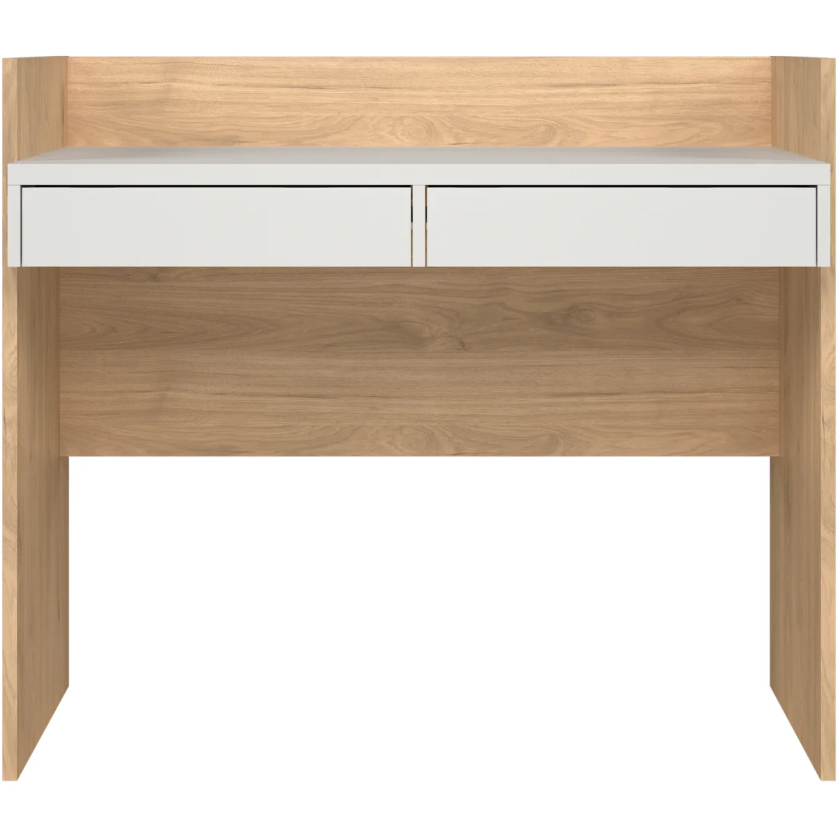 Function Plus Desk 2 Drawers In Jackson Hickory and White - Jackson Hickory & White – image 3