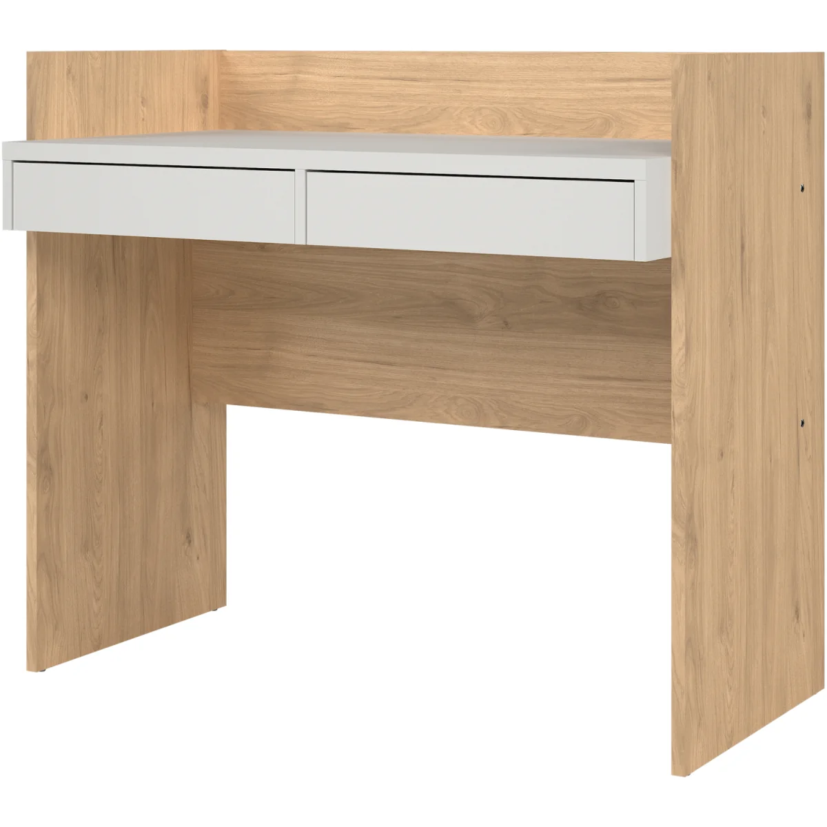 Function Plus Desk 2 Drawers In Jackson Hickory and White - Jackson Hickory & White – image 4