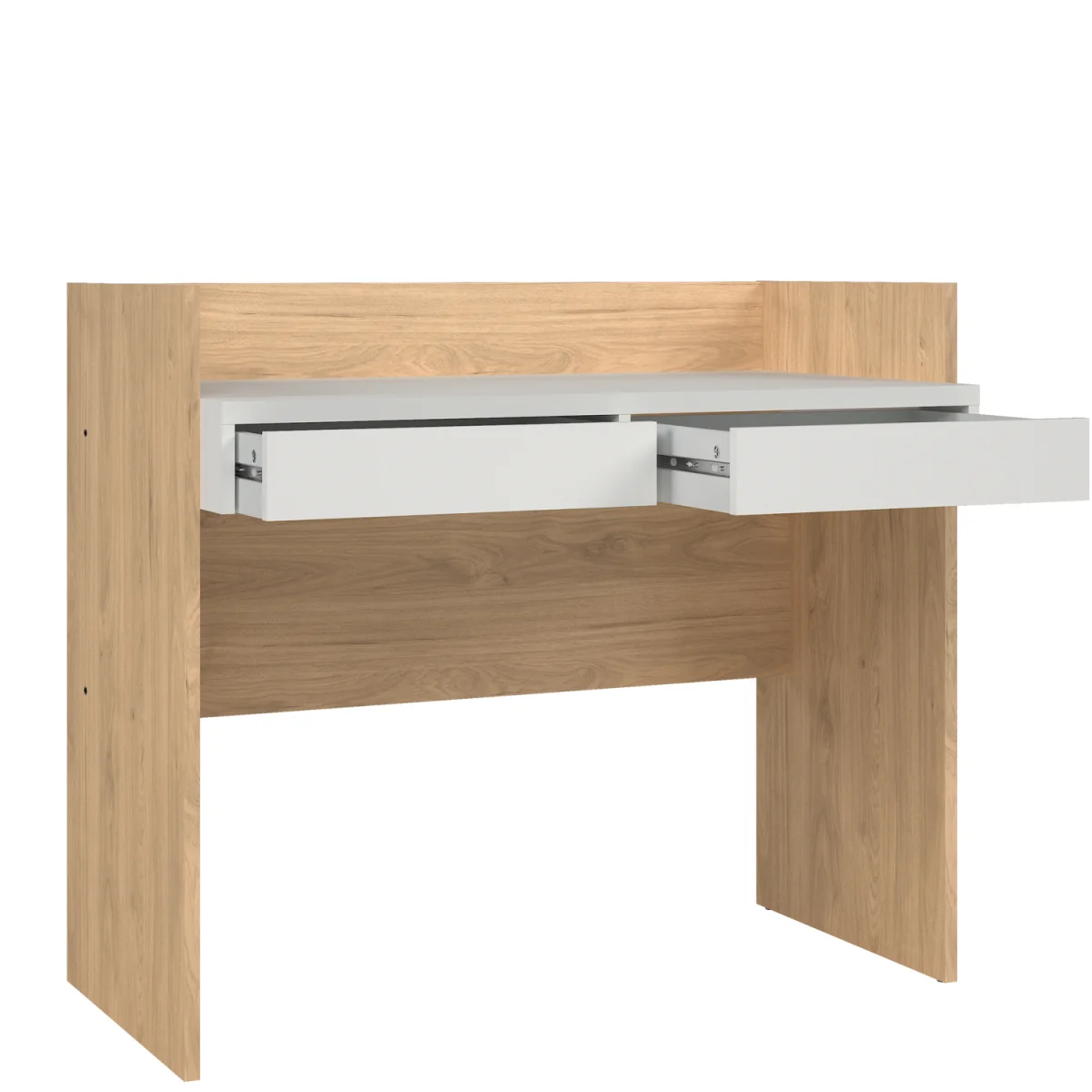 Function Plus Desk 2 Drawers In Jackson Hickory and White - Jackson Hickory & White – image 6