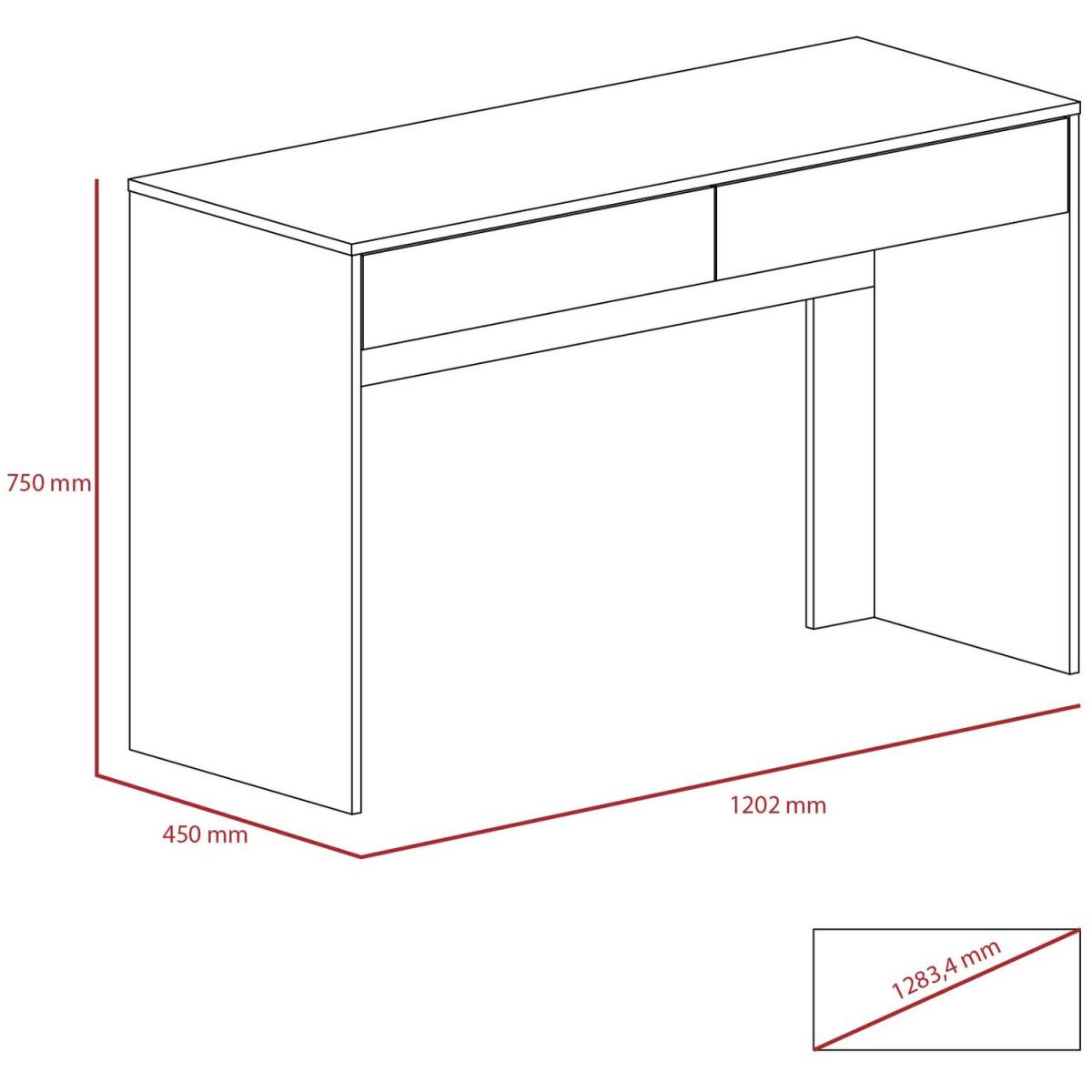 Harvard 2 drawer desk - Brown – image 4