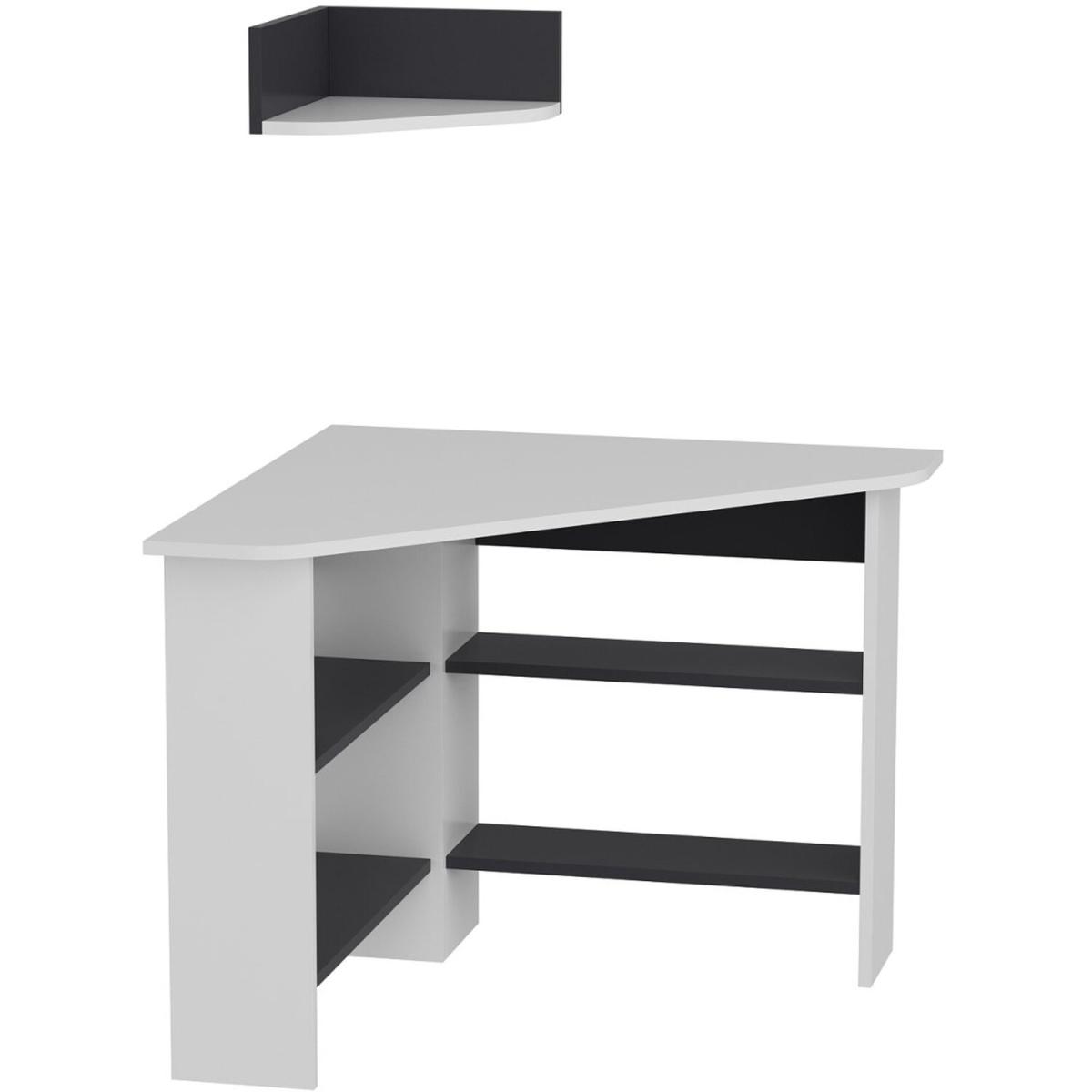 Tuzzy Corner Computer Desk White Anthracite - White and Anthracite – image 3