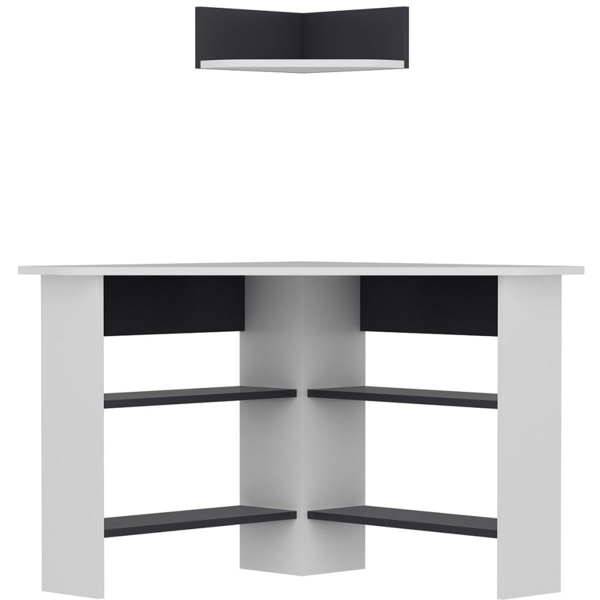 Tuzzy Corner Computer Desk White Anthracite - White and Anthracite – image 4