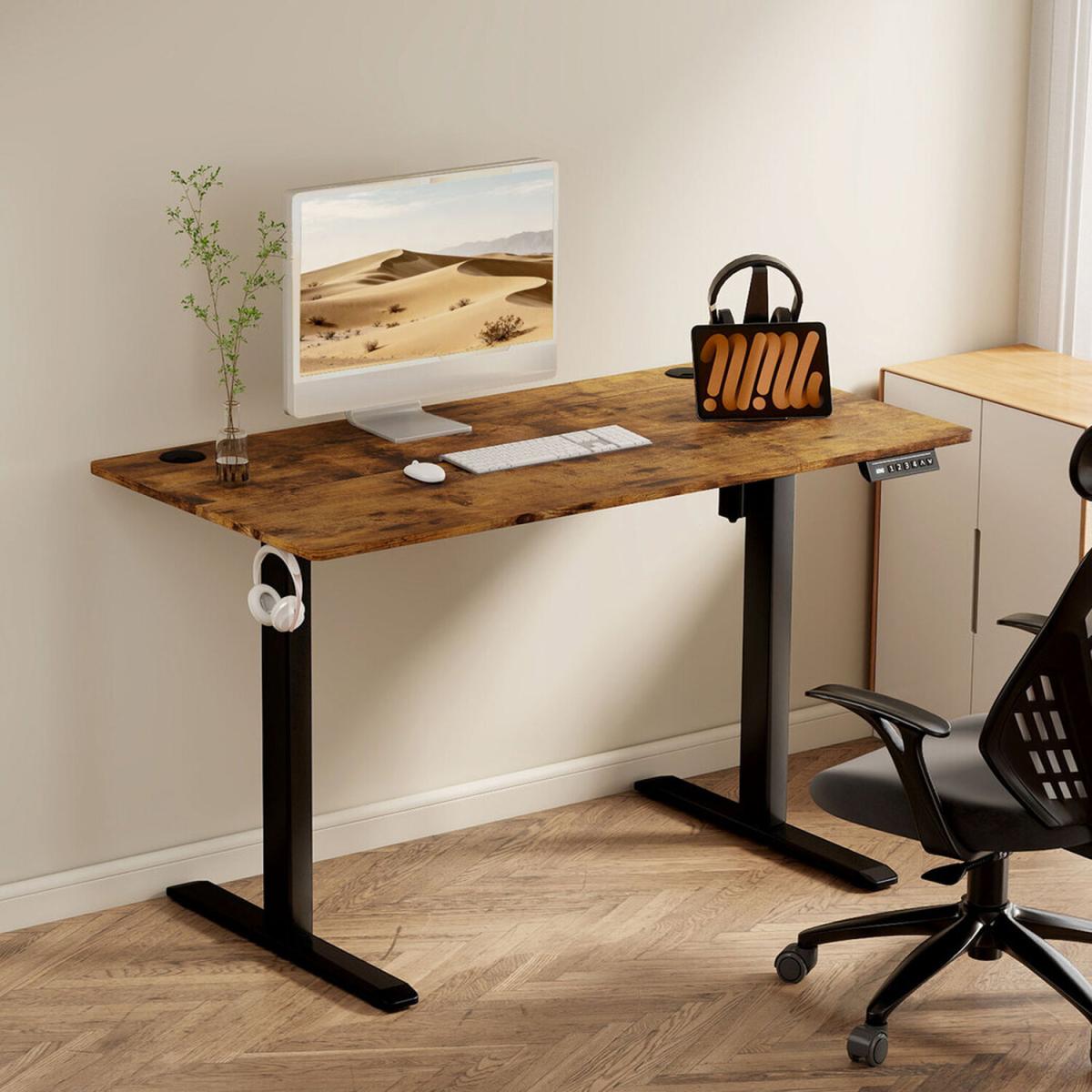 120 cm Height Adjustable Standing Desk - Brown