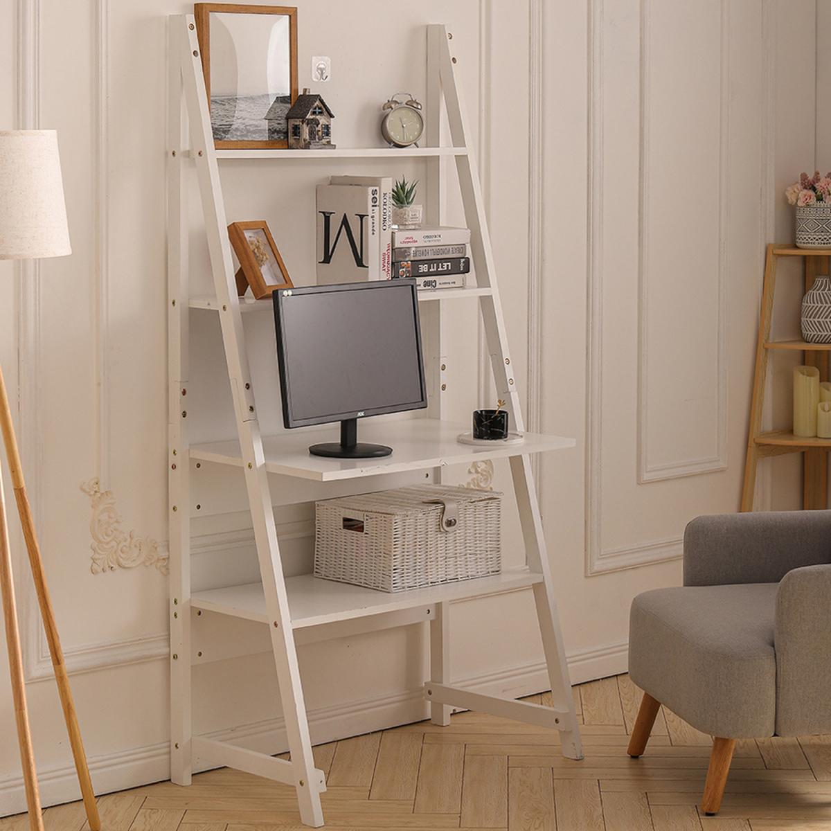 4 Tier Corner Computer Desk  - White – image 2