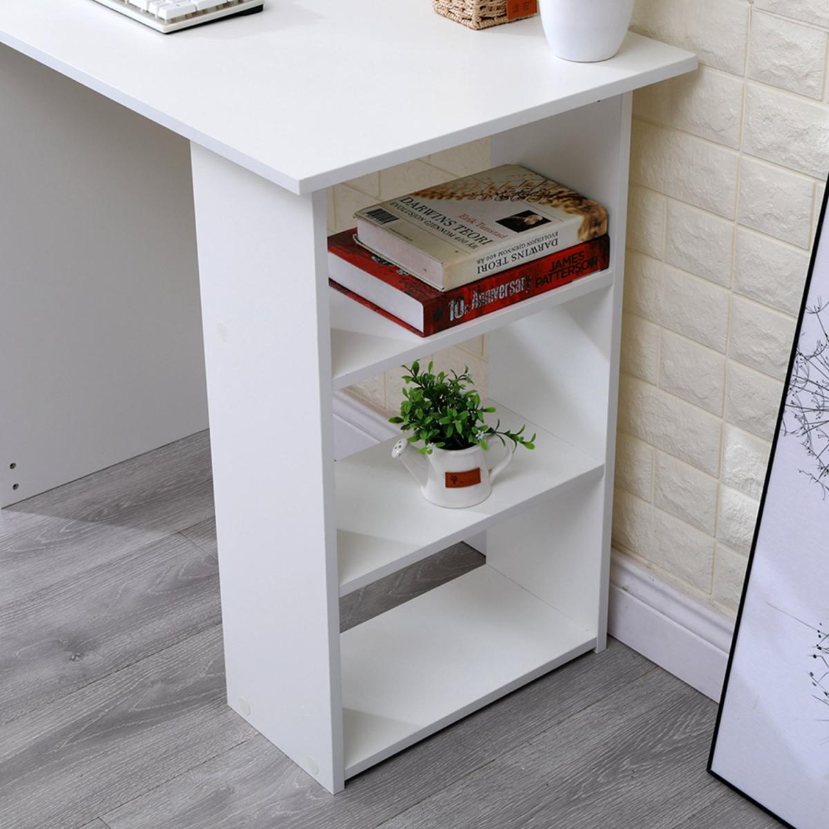 Computer Desk With 3 Drawers and 3 Shelves - White – image 5