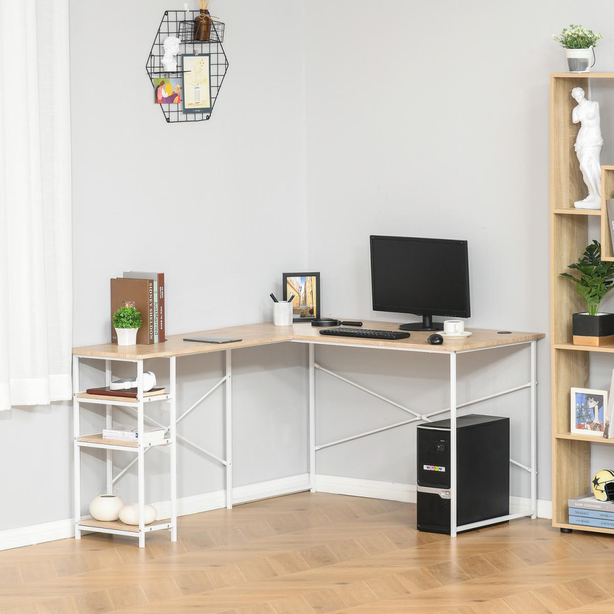 L-Shaped Home Office Desk Corner - Black – image 8