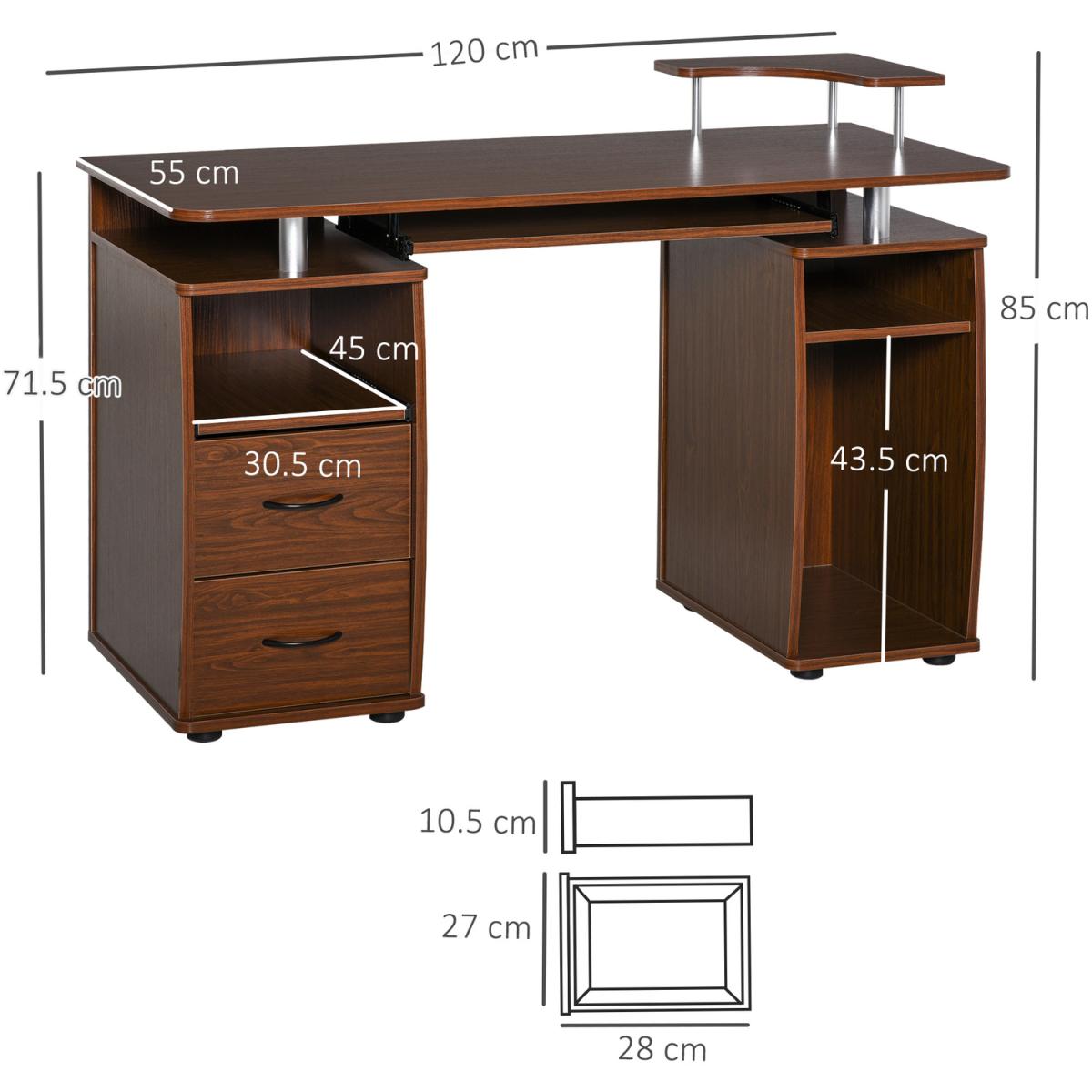 Multi Storage Computer Work Desk - White – image 12