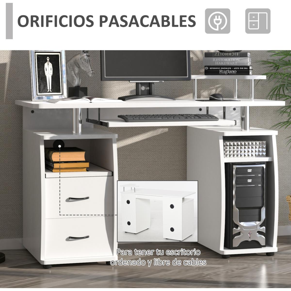 Multi Storage Computer Work Desk - White – image 4