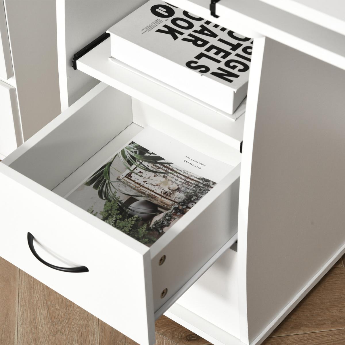 Multi Storage Computer Work Desk - White – image 7