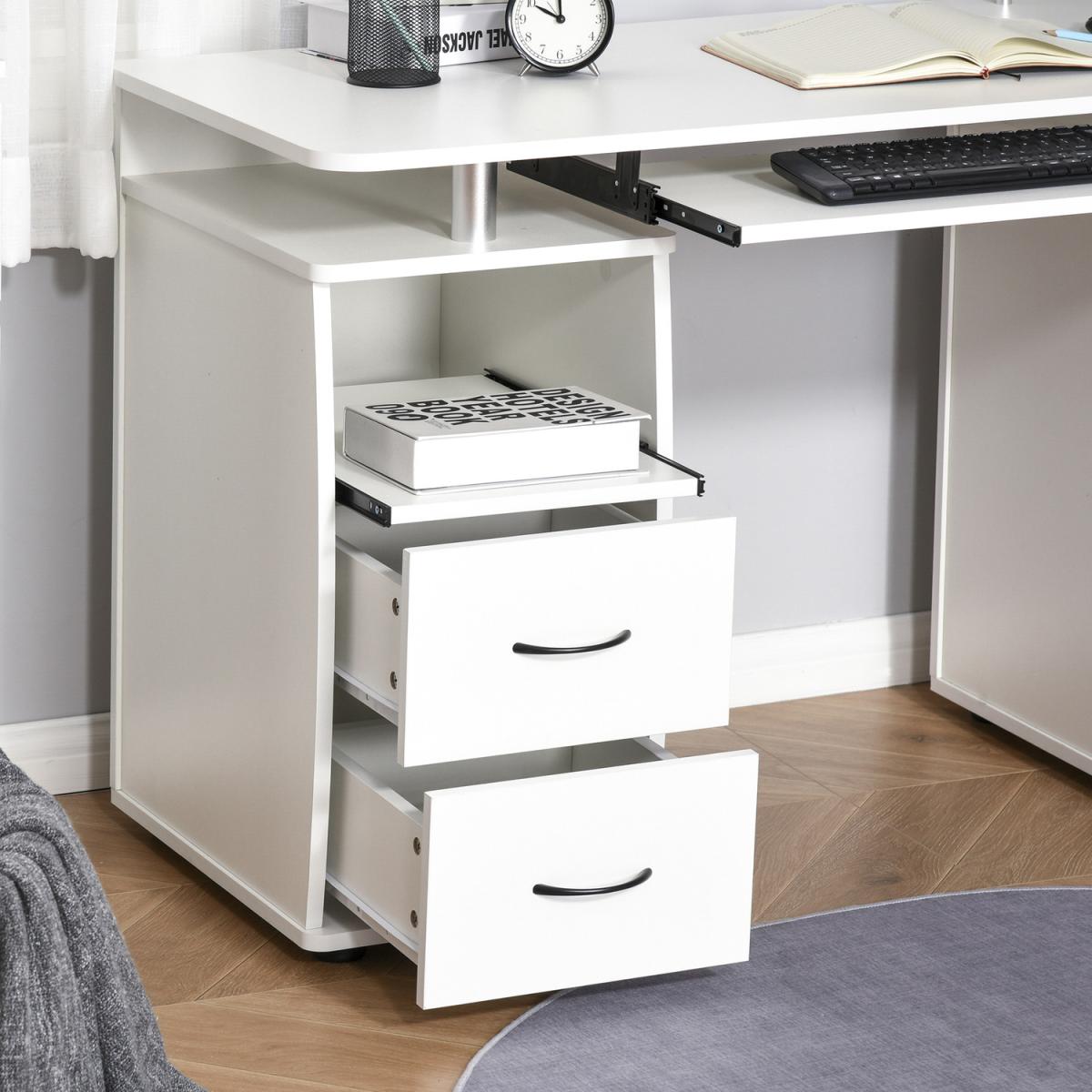 Multi Storage Computer Work Desk - White – image 8