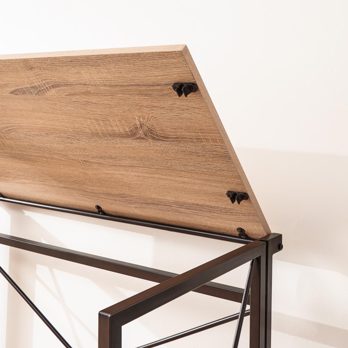 Bramwell Folding Work Desk - Oak – image 2