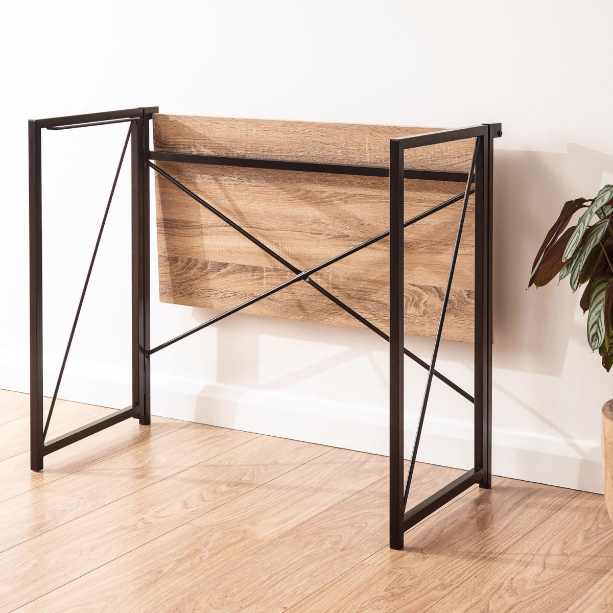 Bramwell Folding Work Desk - Oak – image 11