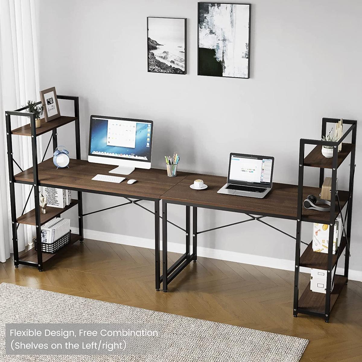 Computer Desk with 4 Tiers - Walnut – image 2