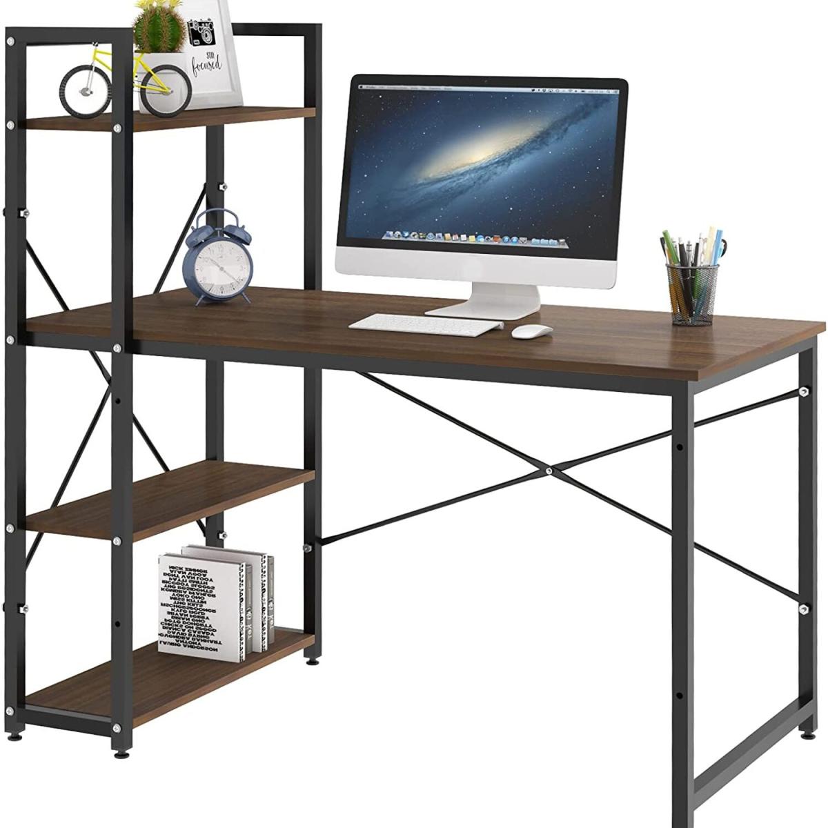 Computer Desk with 4 Tiers - Walnut – image 4
