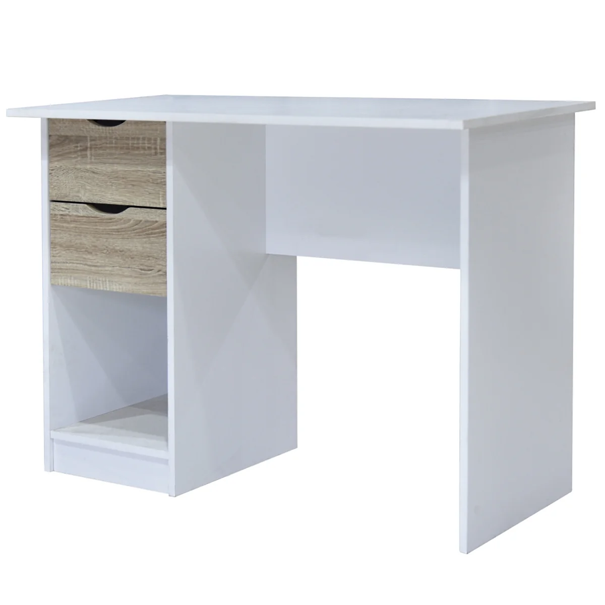 Pulford Desk With Two Drawers - White & Sonoma Oak – image 2