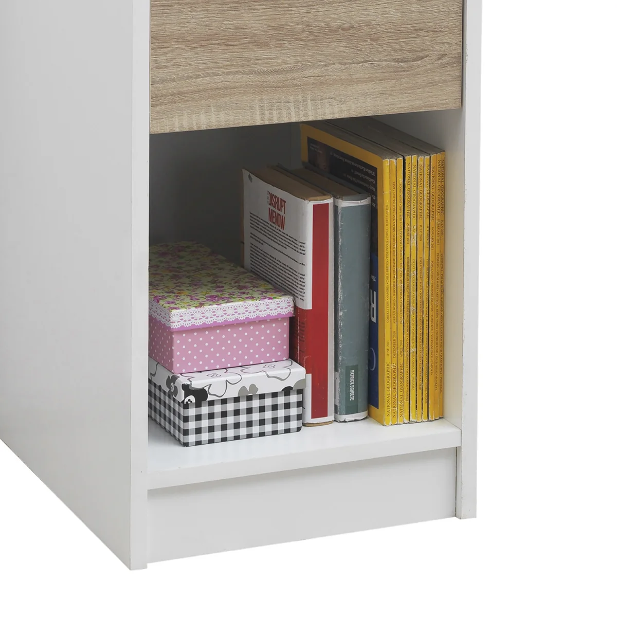 Pulford Desk With Two Drawers - White & Sonoma Oak – image 4